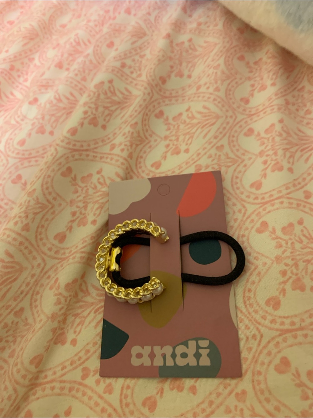 Gold and pearl Hair Tie by andi